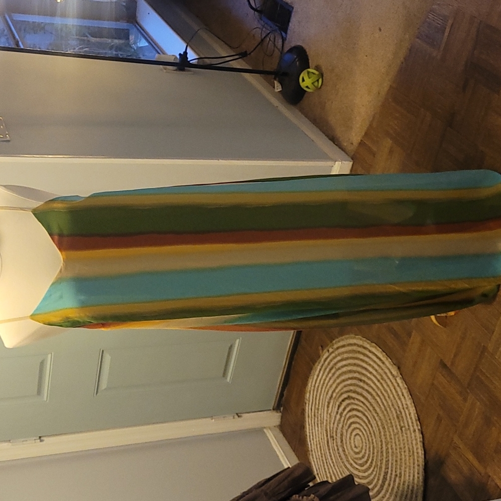 Beautiful long multi color dress.